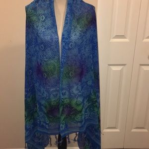 Beautiful Sheer Dolphin Flower Multiway Shawl Wrap